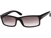 Readers.com The Champion Bifocal Sun Reader 2.50 Black with Smoke Unisex Rectangle Reading Sunglasses
