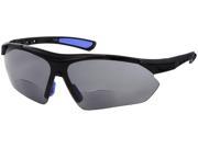 Readers.com The Topsail Bifocal Sun Reader 2.00 Black Blue with Smoke Unisex Sport Wrap Around Reading Sunglasses