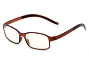 Readers.com The Bogart Unmagnified Computer Glasses No Magnification Matte Brown Reading Glasses