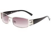 Readers.com The Patricia Bifocal Sun Reader 2.50 Silver and Black Frame Unisex Rectangle Reading Sunglasses