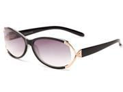 Readers.com The Claire Sun Reader 1.00 Black and Gold Womens Oval Reading Sunglasses