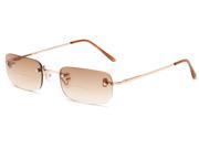 Readers.com The Tempest Bifocal Sun Reader 1.25 Gold with Amber Lenses Unisex Rectangle Reading Sunglasses