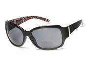 Readers.com The Cleo Bifocal Sun Reader 1.50 Black Snake with Smoke Unisex Square Reading Sunglasses