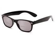 Readers.com The Joliet Bifocal Sun Reader 3.50 Black with Smoke Unisex Retro Square Reading Sunglasses