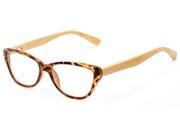 Readers.com The Heather Recycled Bamboo Reader 2.00 Tortoise with Tan Temples Reading Glasses