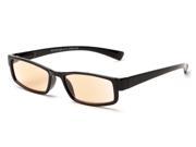 Readers.com The Pike Place Computer Reader 4.00 Black with Amber Lens Reading Glasses
