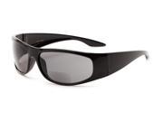 Readers.com The Lance Bifocal Sun Reader 2.50 Black with Smoke Unisex Sport Wrap Around Reading Sunglasses