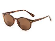 Readers.com The Drama Bifocal Sun Reader 1.25 Light Tortoise with Amber Unisex Round Reading Sunglasses