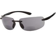 Readers.com The Breaker Bifocal Sun Reader 3.00 Black with Smoke Lenses Unisex Sport Wrap Around Reading Sunglasses