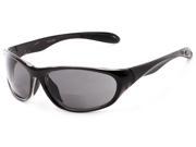 Readers.com The Zeek Bifocal Sun Reader 1.00 Glossy Black Unisex Sport Wrap Around Reading Sunglasses