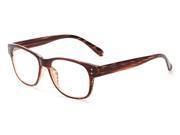 Readers.com The Bates 2.00 Brown Clear Stripes Reading Glasses