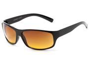 Readers.com The Brazil Bifocal Sun Reader 3.00 Black Amber Unisex Sport Wrap Around Reading Sunglasses