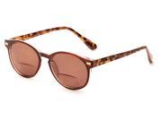 Readers.com The Drama Bifocal Sun Reader 2.75 Brown Tortoise with Amber Unisex Round Reading Sunglasses