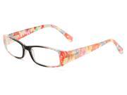 Readers.com The Tess 2.25 Black and Pink Floral Frame Reading Glasses