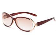 Readers.com The Claire Sun Reader 3.00 Brown Gold with Amber Womens Oval Reading Sunglasses
