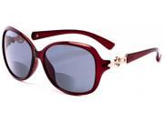 Readers.com The Marigold Bifocal Sun Reader 1.50 Red Gold with Smoke Womens Round Reading Sunglasses