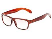 Readers.com The Knoxville Sun Reader 2.00 Brown with Light Amber Unisex Retro Square Reading Sunglasses