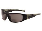 Readers.com The Hunter Safety Bifocal Sun Reader 3.00 Matte Black Camo with Smoke Reading Glasses