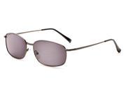 Readers.com The Randy Sun Reader 2.50 Matte Grey with Smoke Mens Rectangle Reading Sunglasses