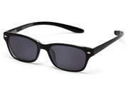 Readers.com The Cabo Hanging Sun Reader 3.25 Black with Smoke Unisex Retro Square Reading Sunglasses