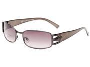 Readers.com The Patricia Bifocal Sun Reader 2.00 Grey with Smoke Unisex Rectangle Reading Sunglasses