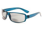Readers.com The Oaklie Bifocal Sun Reader 2.00 Blue with Smoke Unisex Rectangle Reading Sunglasses