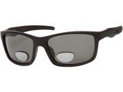 Readers.com The Skipper Polarized Bifocal Sun Reader 2.50 Matte Black with Smoke Unisex Square Reading Sunglasses