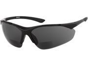 Readers.com The Montana Bifocal 2.50 Black Frame with Smoke Sun Lenses Reading Glasses