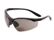Readers.com The Coleman Bifocal Safety Reader 2.50 Matte Black with Smoke Unisex Sport Wrap Around Reading Sunglasses
