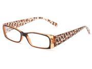 Readers.com The Jeanette 3.00 Brown Orange Leopard Reading Glasses