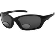 Readers.com The Bridgewater Polarized Bifocal Sun Reader 1.50 Black with Smoke Unisex Sport Wrap Around Reading Sunglasses
