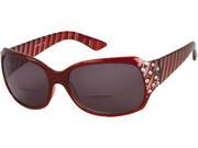 Readers.com The Bernice Bifocal Sun Reader 1.75 Red with Smoke Womens Square Reading Sunglasses