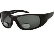Readers.com The Richmond Polarized Bifocal Sun Reader 2.00 Black with Smoke Unisex Sport Wrap Around Reading Sunglasses