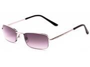 Readers.com The Cinder Sun Reader 4.00 Silver with Smoke Unisex Rectangle Reading Sunglasses
