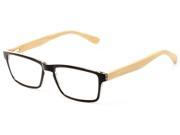 Readers.com The Palo Alto Recycled Bamboo Reader 2.50 Black with Tan Temples Reading Glasses