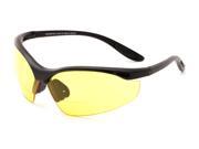 Readers.com The Clark Bifocal Safety Reader 1.50 Matte Black with Yellow Unisex Sport Wrap Around Reading Sunglasses