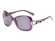 Readers.com The Delia Bifocal Sun Reader 2.50 Purple Frame with Smoke Lenses Womens Retro Square Reading Sunglasses