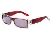 Readers.com The Darwin Sun Reader 3.00 Red Stripe with Smoke Unisex Rectangle Reading Sunglasses