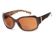 Readers.com The Cleo Bifocal Sun Reader 1.75 Brown Leopard with Amber Unisex Square Reading Sunglasses
