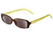 Readers.com The Shandy Sun Reader 2.00 Brown Tortoise Green with Smoke Womens Rectangle Reading Sunglasses