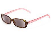 Readers.com The Shandy Sun Reader 1.00 Brown Tortoise Pink Womens Rectangle Reading Sunglasses