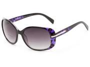 Readers.com The Cassia Bifocal Sun Reader 2.50 Purple Leopard with Smoke Reading Glasses