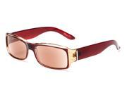 Readers.com The Darwin Sun Reader 2.50 Red Stripe with Amber Unisex Rectangle Reading Sunglasses