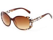 Readers.com The Cassia Bifocal Sun Reader 1.00 Brown Leopard with Amber Reading Glasses