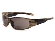 Readers.com The Hunter Safety Bifocal Sun Reader 1.50 Matte Brown Camo Black with Smoke Reading Glasses