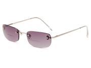 Readers.com The Tempest Bifocal Sun Reader 1.00 Silver with Smoke Unisex Rectangle Reading Sunglasses