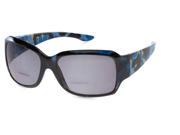 Readers.com The Angelina Bifocal Sun Reader 2.00 Blue Black with Smoke Womens Square Reading Sunglasses