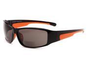 Readers.com The Hunter Safety Bifocal Sun Reader 1.50 Glossy Black Orange with Smoke Reading Glasses