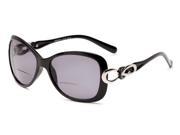 Readers.com The Delia Bifocal Sun Reader 2.25 Black with Smoke Womens Retro Square Reading Sunglasses