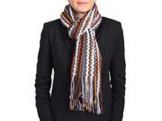 Missoni Women Classic Zig Zag Knit Scarf Shawl Brown and Multi colors